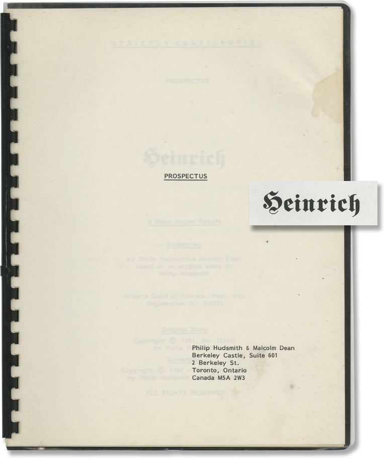 Book #147219] Heinrich (Original treatment script for an unproduced film). Heinrich Himmler,...