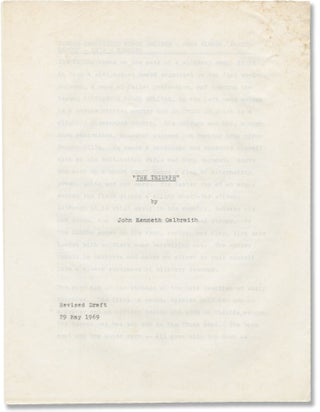 Book #147241] The Triumph (Original screenplay for an unproduced film). John Kenneth Galbraith,...