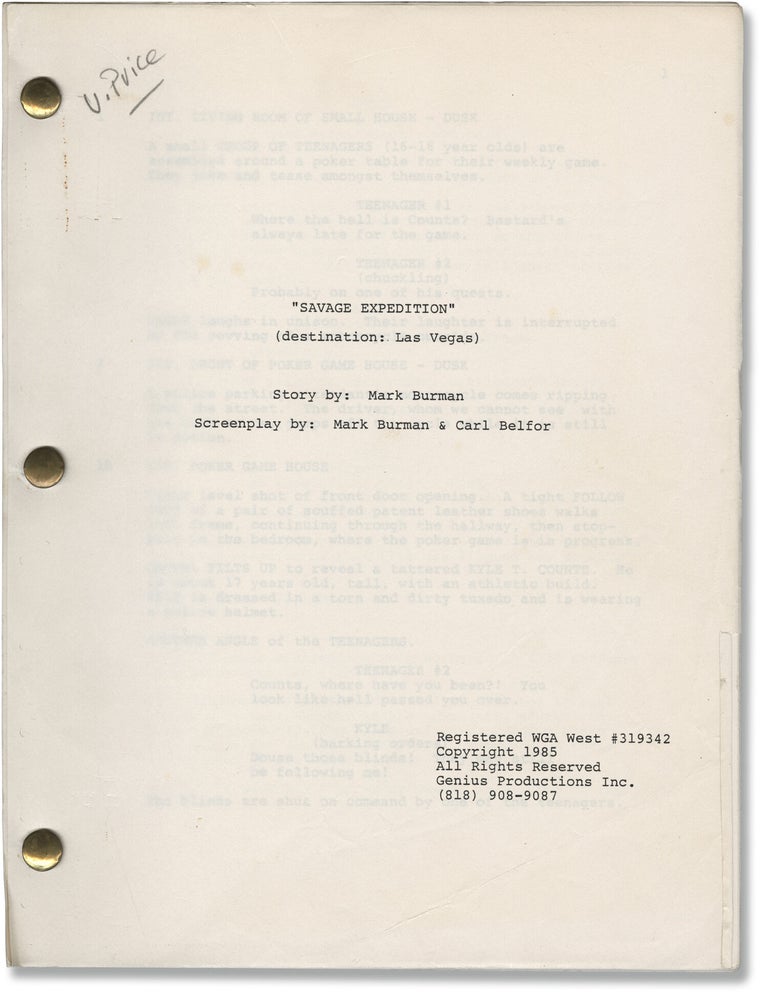 Savage Expedition (Original screenplay for an unproduced film