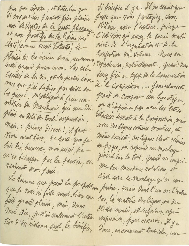 Archive of six handwritten letters by director Georges M&eacute;li&egrave;s regarding his career in the theater, cinema, and as a merchant, circa 1928-1932