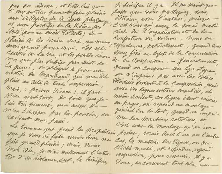 Archive of six handwritten letters by director Georges Méliès regarding his career in the theater, cinema, and as a merchant, circa 1928-1932