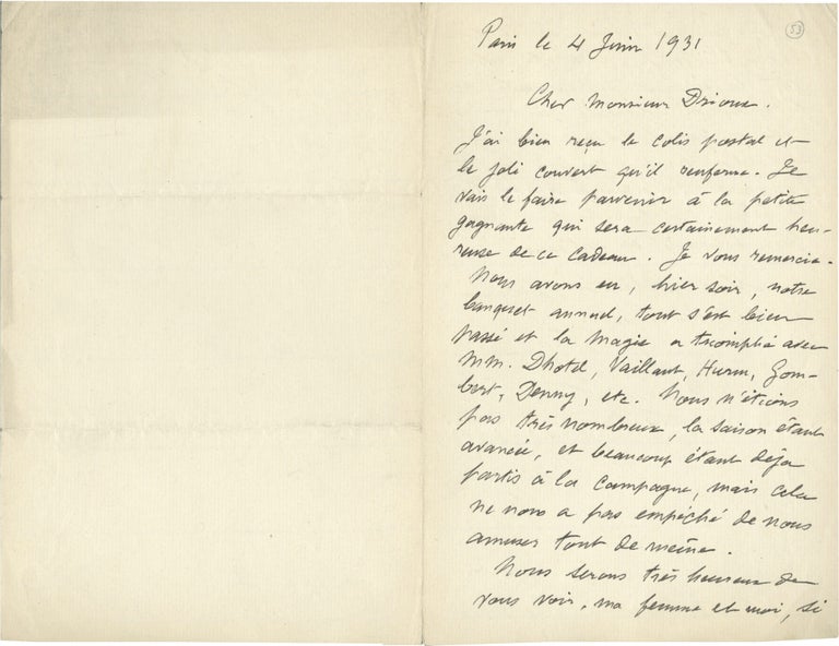 Archive of six handwritten letters by director Georges Méliès regarding his career in the theater, cinema, and as a merchant, circa 1928-1932