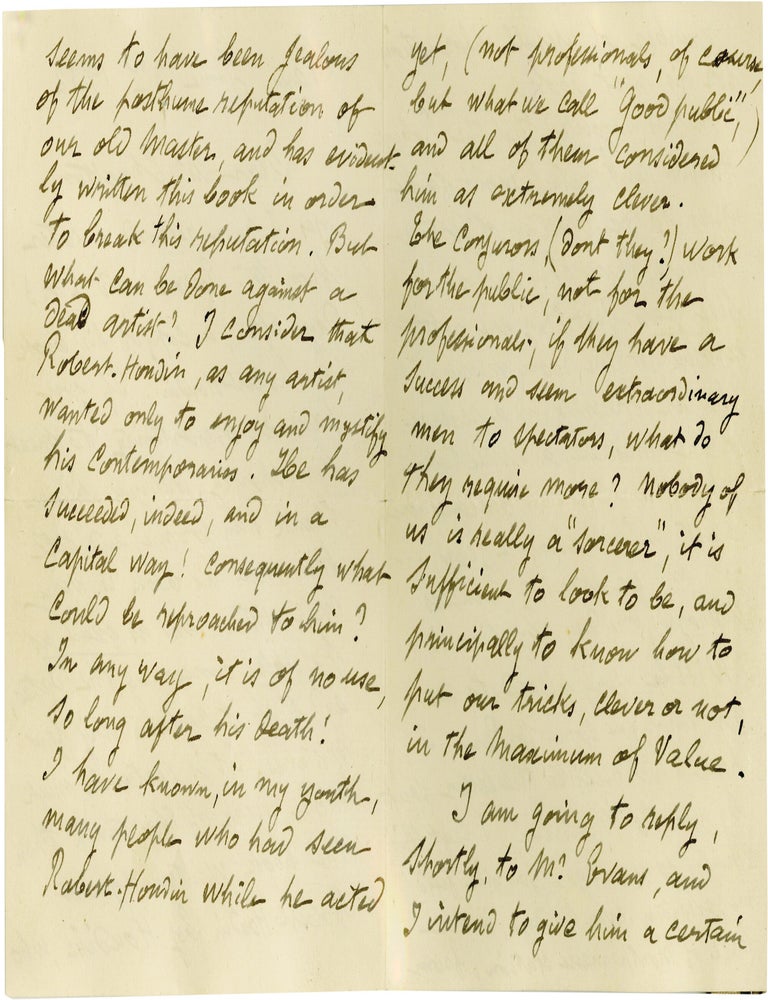 Archive of six handwritten letters by director Georges M&eacute;li&egrave;s regarding his career in the theater, cinema, and as a merchant, circa 1928-1932