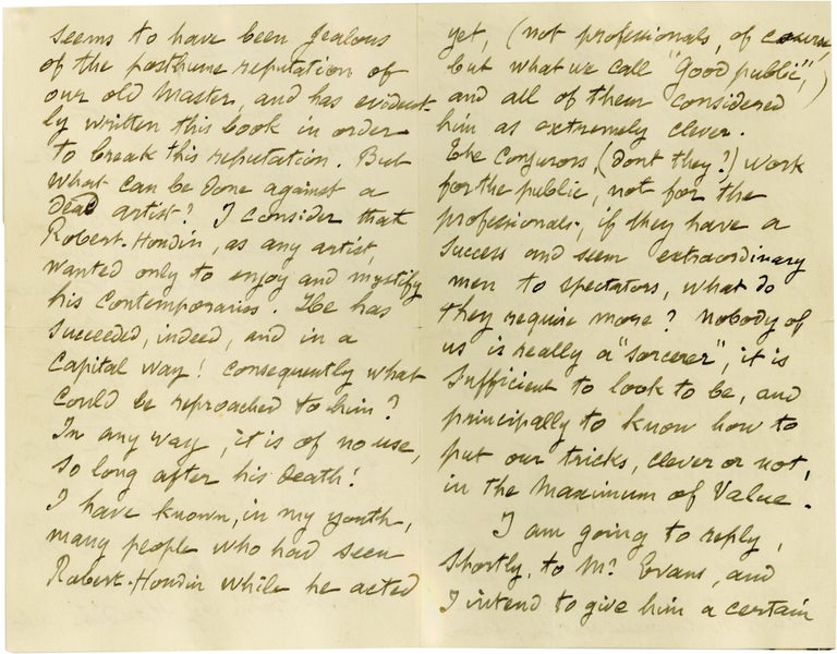 Archive of six handwritten letters by director Georges Méliès regarding his career in the theater, cinema, and as a merchant, circa 1928-1932