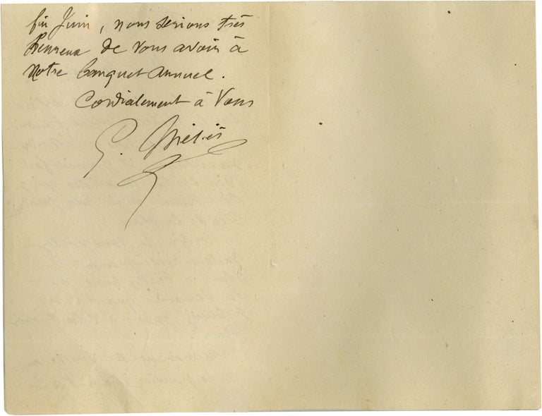 Archive of six handwritten letters by director Georges Méliès regarding his career in the theater, cinema, and as a merchant, circa 1928-1932