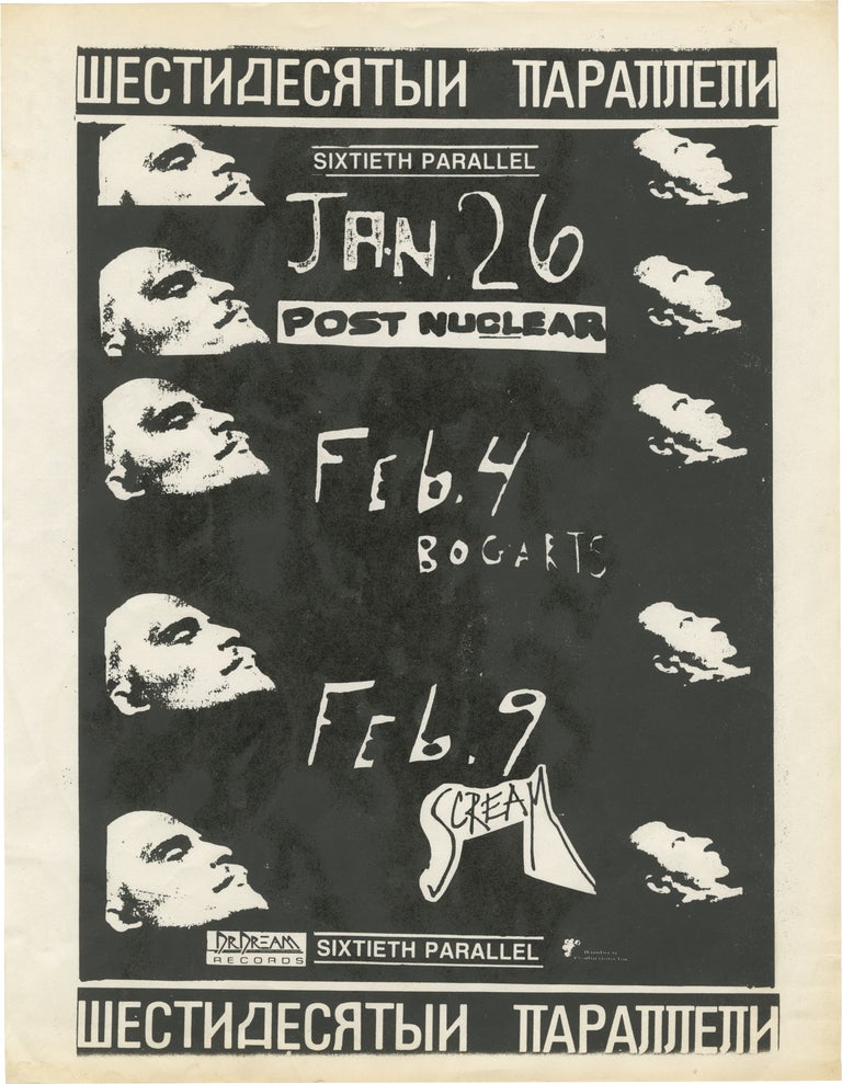 [Book #147478] Original flyer for three shows by Sixtieth Parallel, 1989. Sixtieth Parallel.