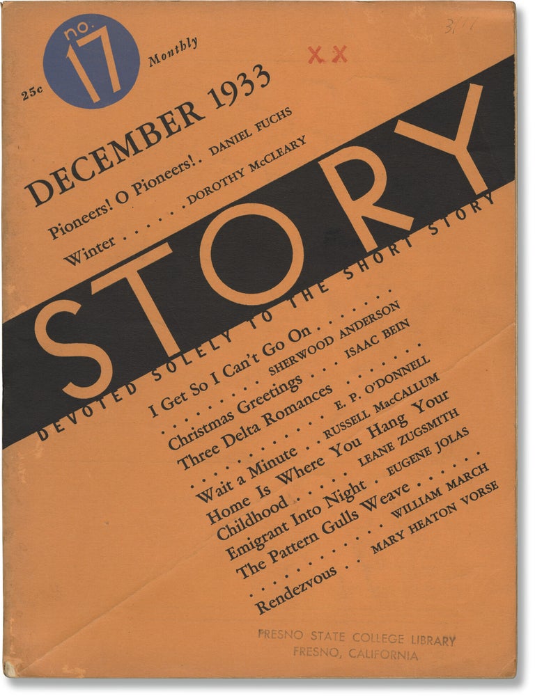 Book #148420] Story magazine (Volume 3, Issue 17, December 1933). William March Daniel Fuchs...