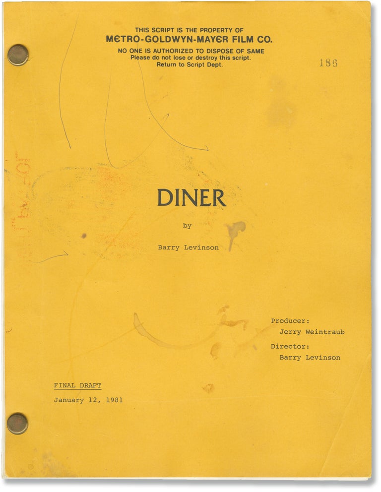 Book #148585] Diner (Original screenplay for the 1982 film). Barry Levinson, Daniel Stern Steve...