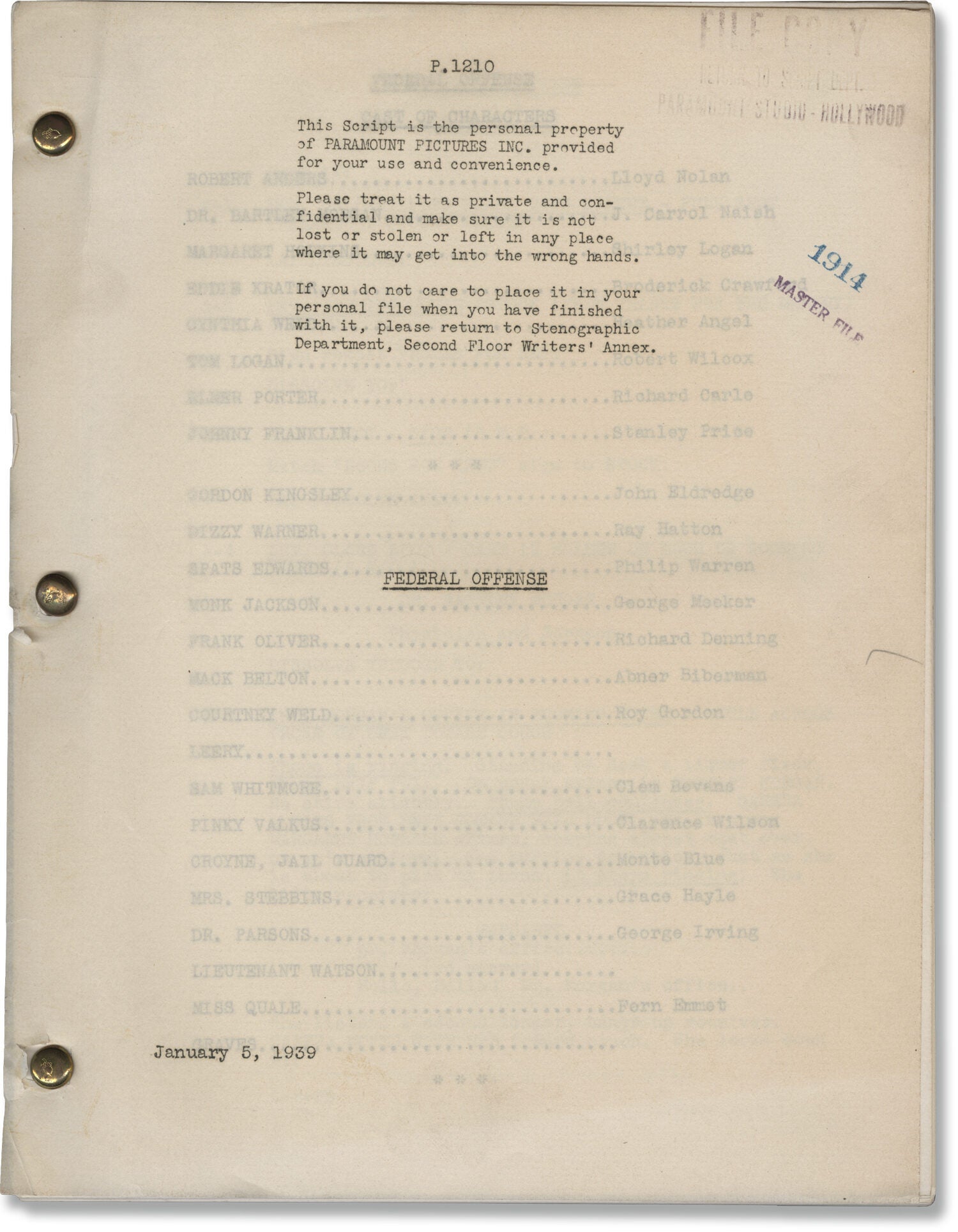 Results for: Film Scripts