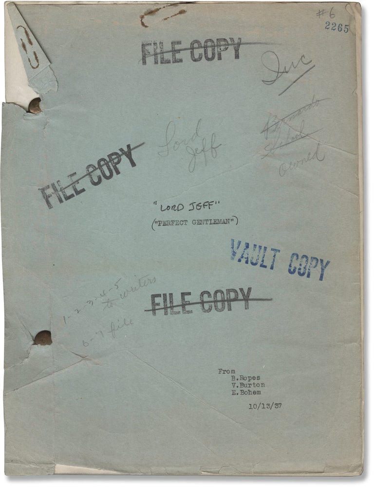 Lord Jeff [Perfect Gentleman] (Original screenplay for the 1938 film
