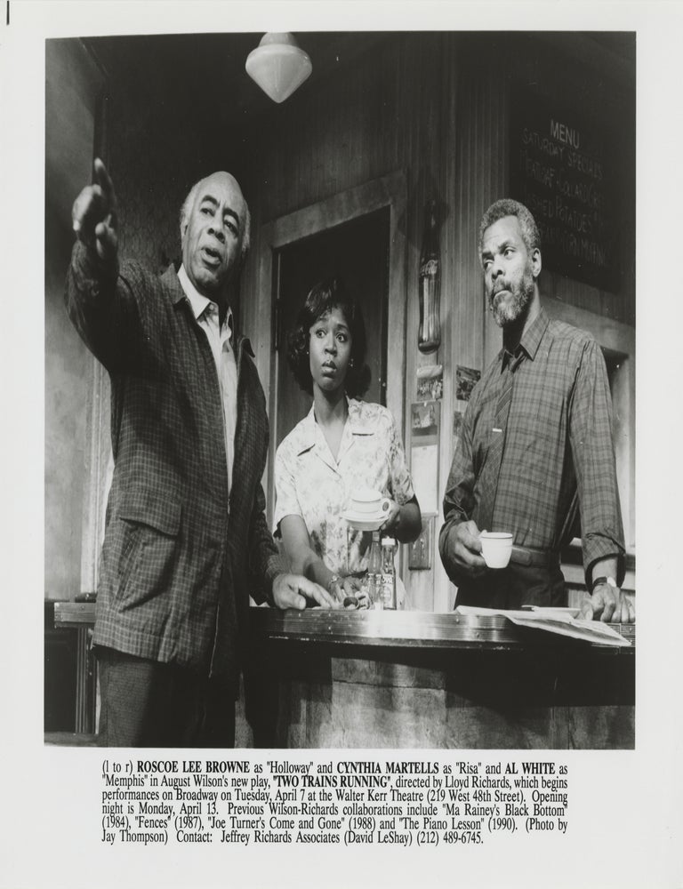 Book #148679] Two Trains Running (Two original photographs from the 1992 play). August Wilson,...