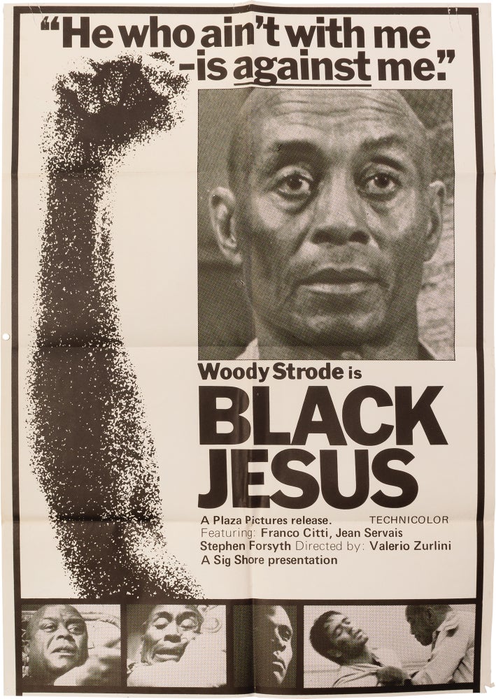 Book #148700] Black Jesus (Original one sheet poster for the 1968 film). Valerio Zurlini, Franco...
