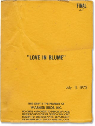 Book #148721] Blume in Love [Love in Blume] (Original screenplay for the 1973 film). Paul...