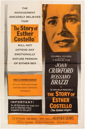 Book #148738] The Story of Esther Costello (Original poster for the 1957 film). Rossano Brazzi...