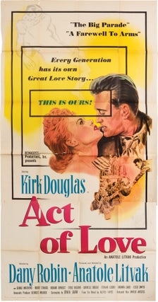 Book #148790] Act of Love (Original three-sheet poster for the 1953 film). Anatole Litvak, Alfred...