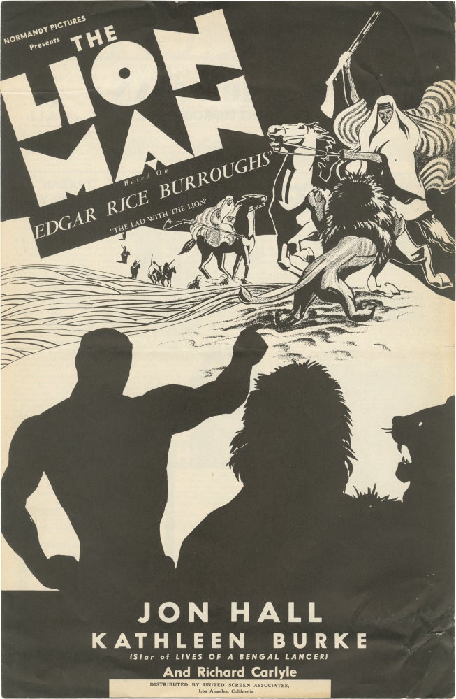 Book #148961] The Lion Man (Original pressbook for the 1936 film). Edgar Rice Burroughs, John P....