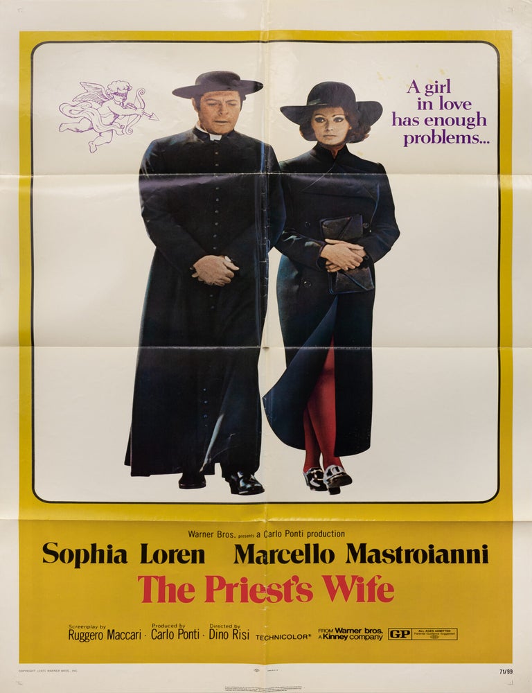 Book #148976] The Priest's Wife (Original poster from the US release of the 1970 Italian...