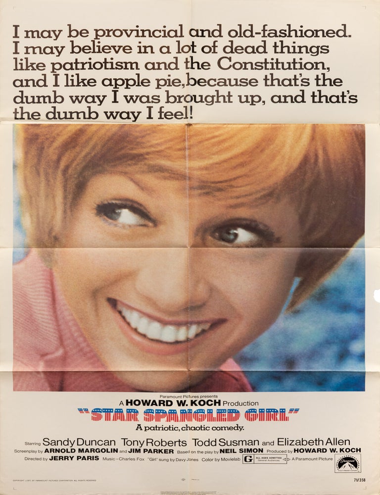 Book #149170] Star Spangled Girl (Original poster for the 1971 film). Neil Simon, Tony Roberts...