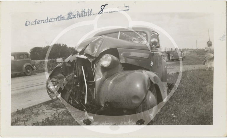 Archive of 59 original photographs of automobile accidents in the Minneapolis-St. Paul area, circa 1930s-1940s