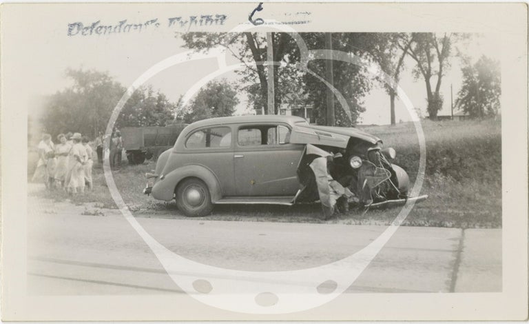 Archive of 59 original photographs of automobile accidents in the Minneapolis-St. Paul area, circa 1930s-1940s