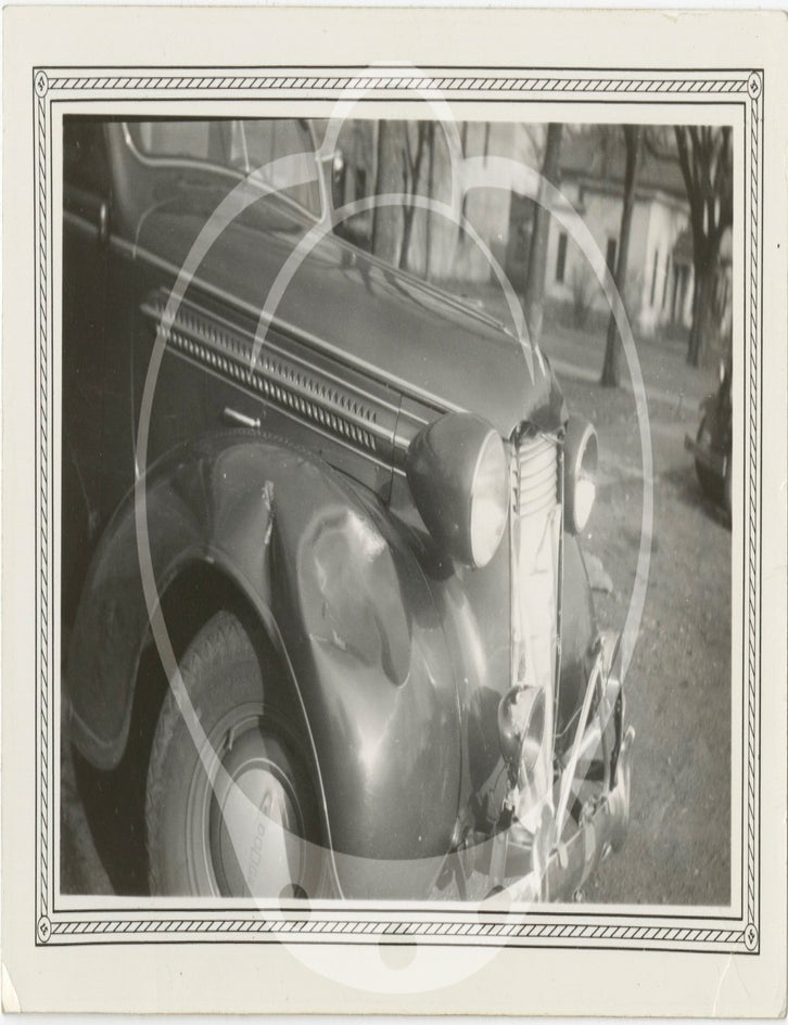 Archive of 59 original photographs of automobile accidents in the Minneapolis-St. Paul area, circa 1930s-1940s