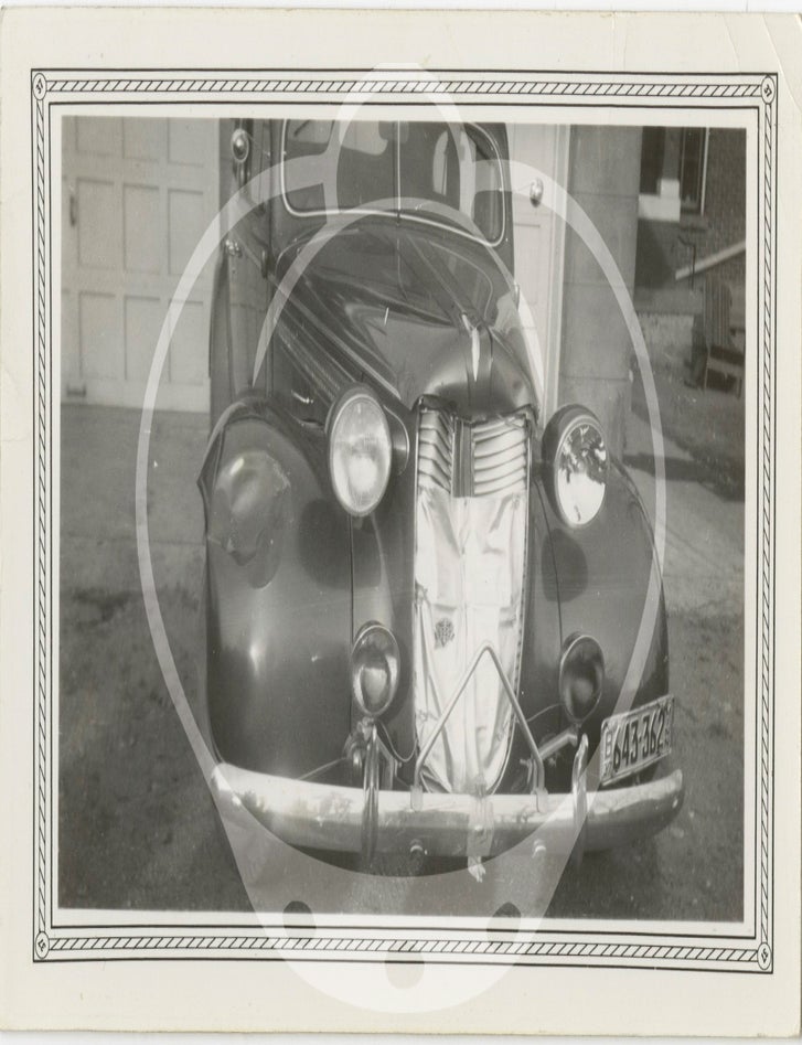 Archive of 59 original photographs of automobile accidents in the Minneapolis-St. Paul area, circa 1930s-1940s