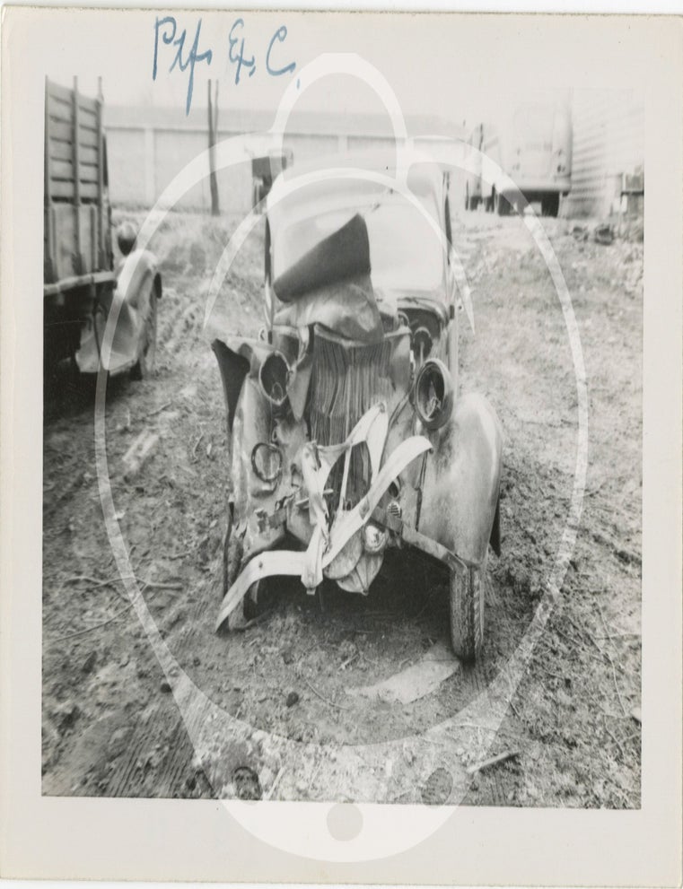 Archive of 59 original photographs of automobile accidents in the Minneapolis-St. Paul area, circa 1930s-1940s