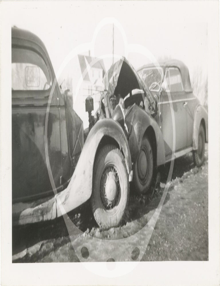 Archive of 59 original photographs of automobile accidents in the Minneapolis-St. Paul area, circa 1930s-1940s