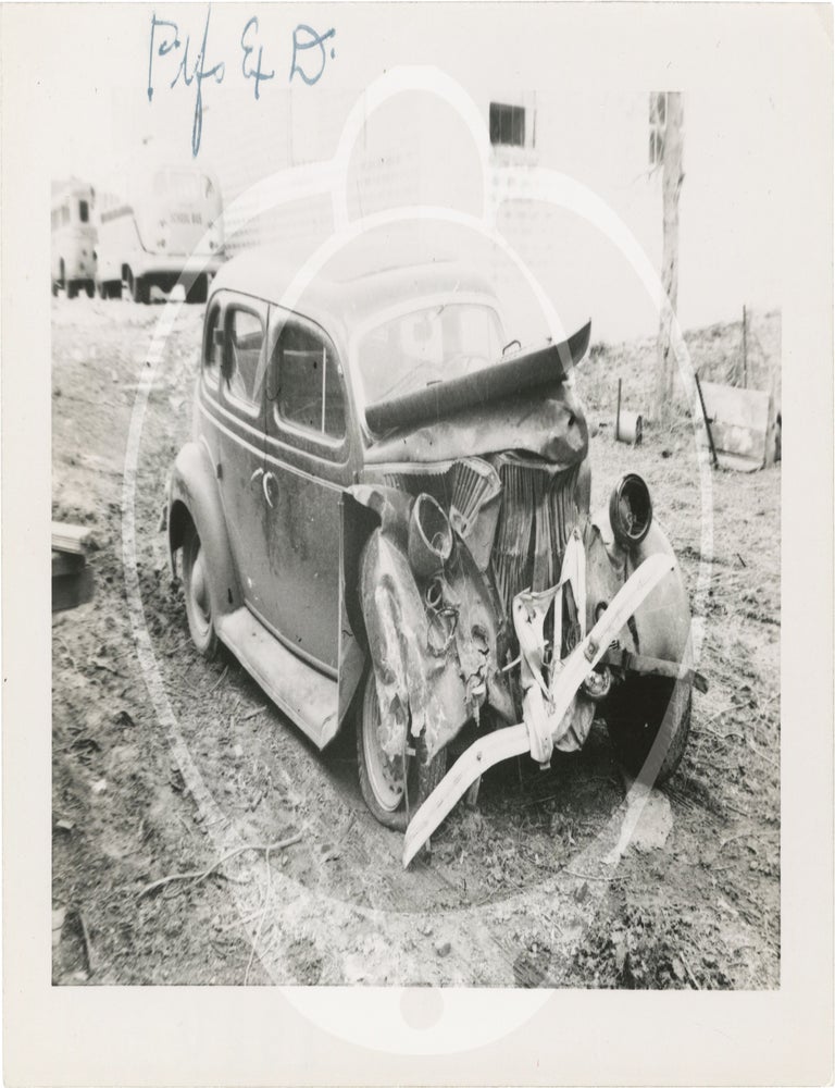 Archive of 59 original photographs of automobile accidents in the Minneapolis-St. Paul area, circa 1930s-1940s