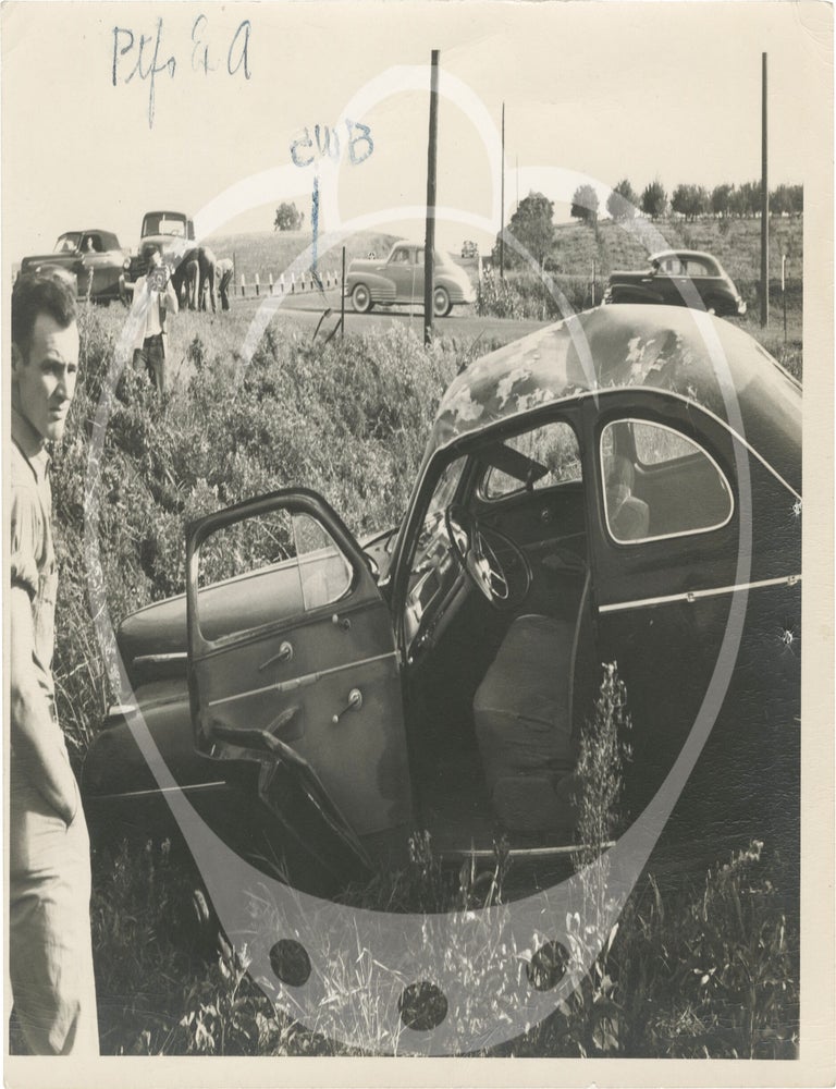 Archive of 59 original photographs of automobile accidents in the Minneapolis-St. Paul area, circa 1930s-1940s