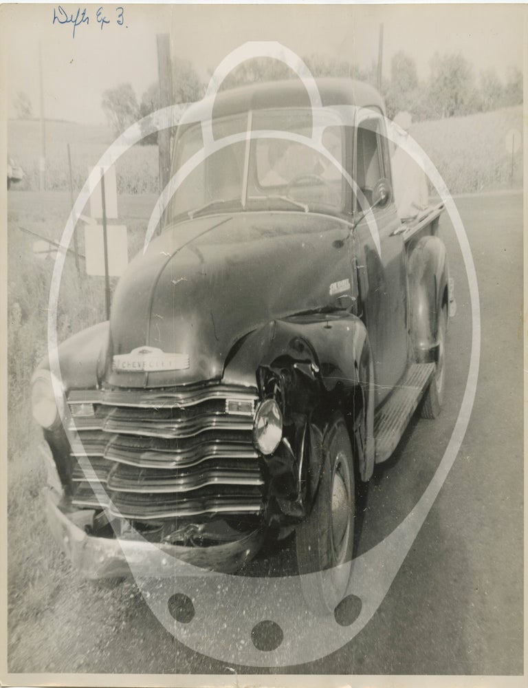 Archive of 59 original photographs of automobile accidents in the Minneapolis-St. Paul area, circa 1930s-1940s