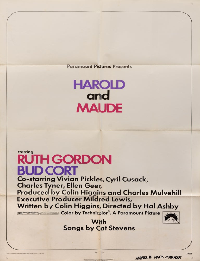 Harold and Maude (Original poster for the 1971 film