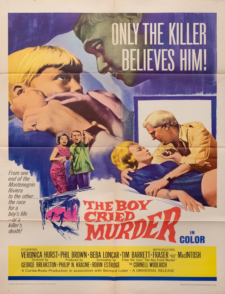 Book #149248] The Boy Cried Murder (Original poster from the US release the 1966 British film)....