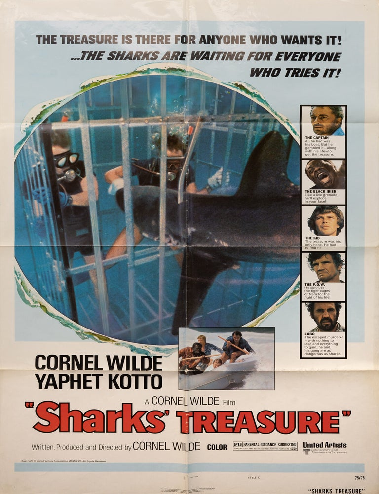 Book #149269] Sharks' Treasure (Original poster for the 1975 film). Cornel Wilde, John...