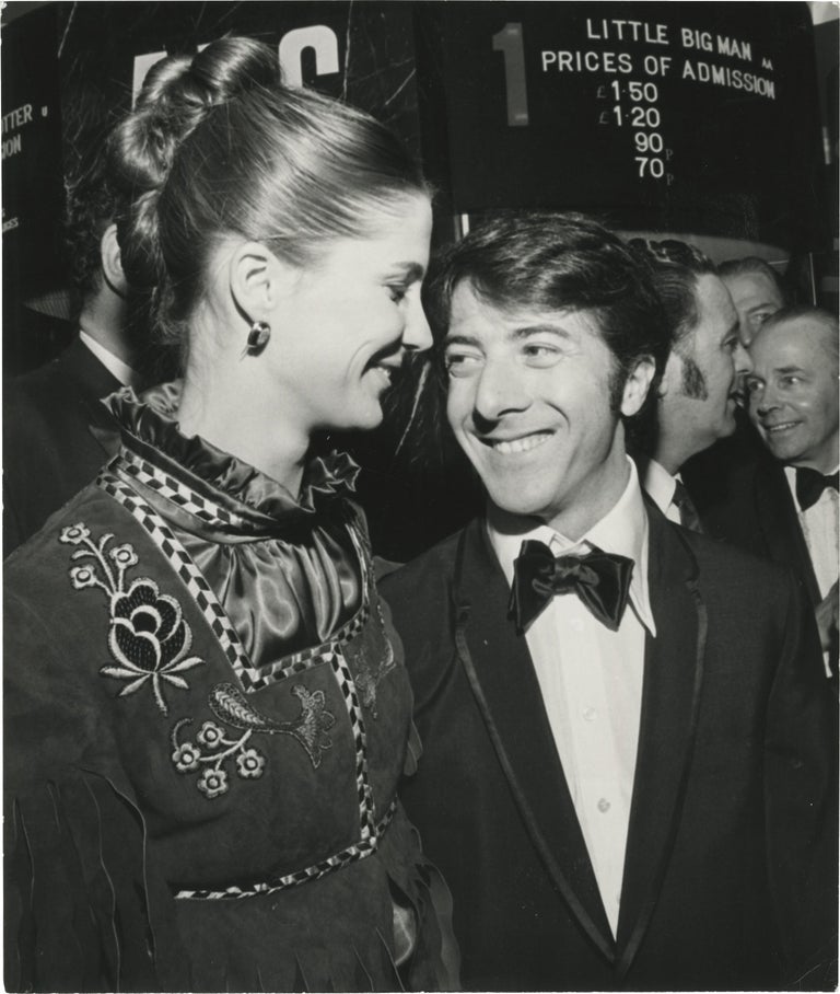 [Book #149418] Original photograph of Dustin Hoffman and Anne Byrne at the London premiere of Little Big Man, 1971. Dustin, Hoffman Anne Byrne, subjects.