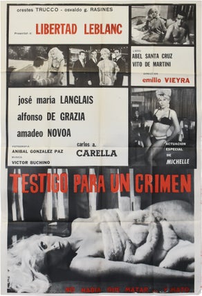 Book #149590] Violated Love [Testigo para un crimen] (Original poster for the 1963 film). Emilio...