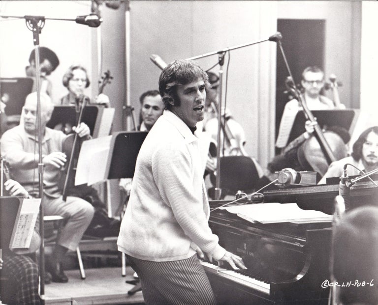 [Book #149695] Original photograph of composer Burt Bacharach in the recording studio, circa 1970s. Burt Bacharach, subject.