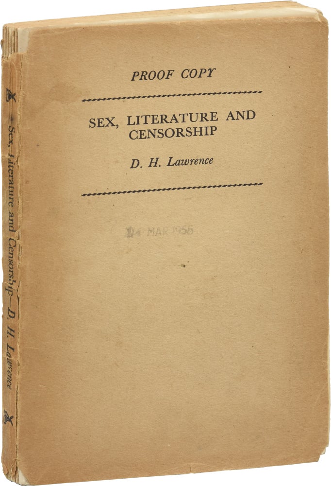[Book #149737] Sex, Literature, and Censorship. D. H., Lawrence Harry T. Moore.