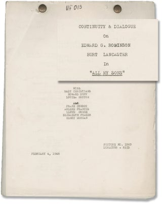 Book #149855] All My Sons (Original post-production script for the 1948 film). Irving Reis,...