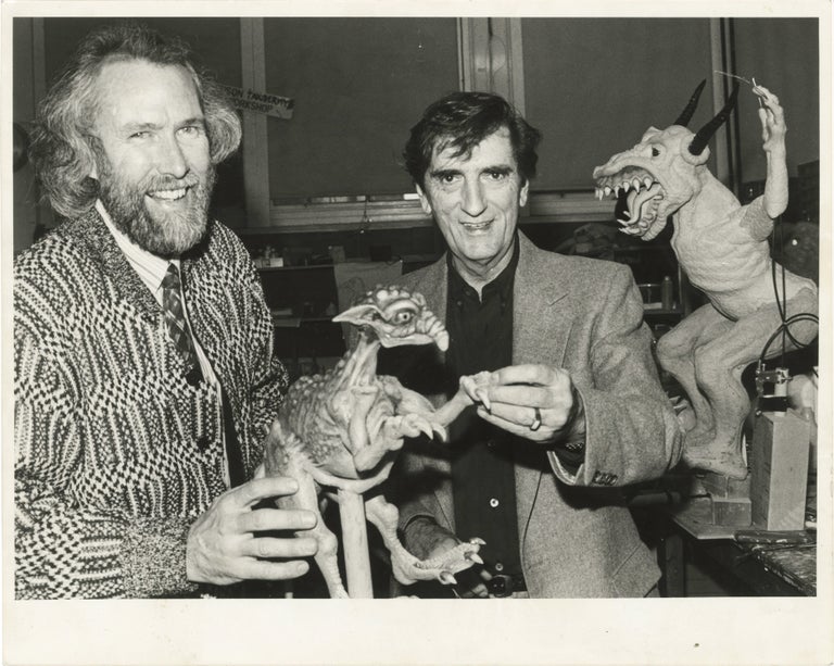 [Book #149884] Original photograph of Jim Henson and Harry Dean Stanton, circa 1989. Jim, Henson Harry Dean Stanton, subjects.