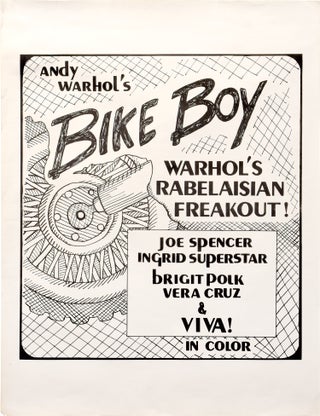 Book #149909] Bike Boy (Original poster for the 1967 film). Andy Warhol, Brigid Berlin Joseph...