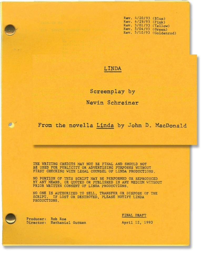 [Book #149954] Linda. John D. MacDonald, Richard Thomas Virginia Madsen, Nathaniel Gutman, Nevin Schreiner, novella, starring, director, screenwriter.