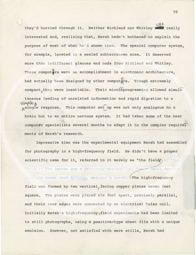 Archive of original typed and handwritten manuscripts and galleys for novels by Gerald A. Brown, 1960s-1990s