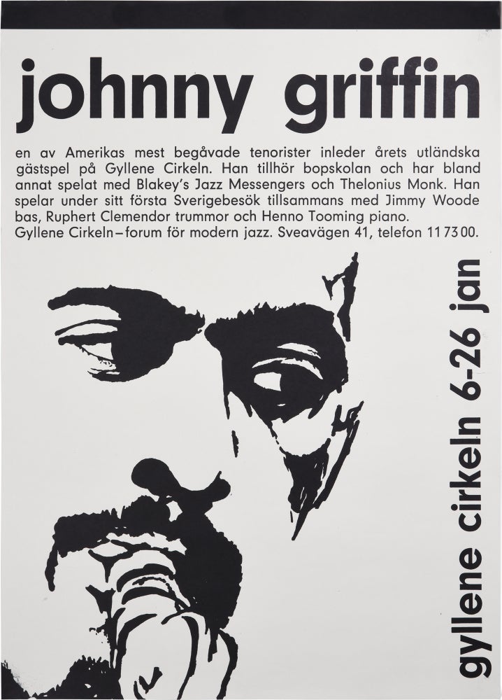 Book #150138] Original poster for a performance by the Johnny Griffin Quartet, circa 1960s....