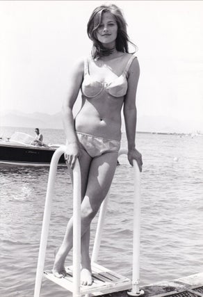 Book #150148] Original photograph of Charlotte Rampling in swimsuit, Cannes, France, May 15,...