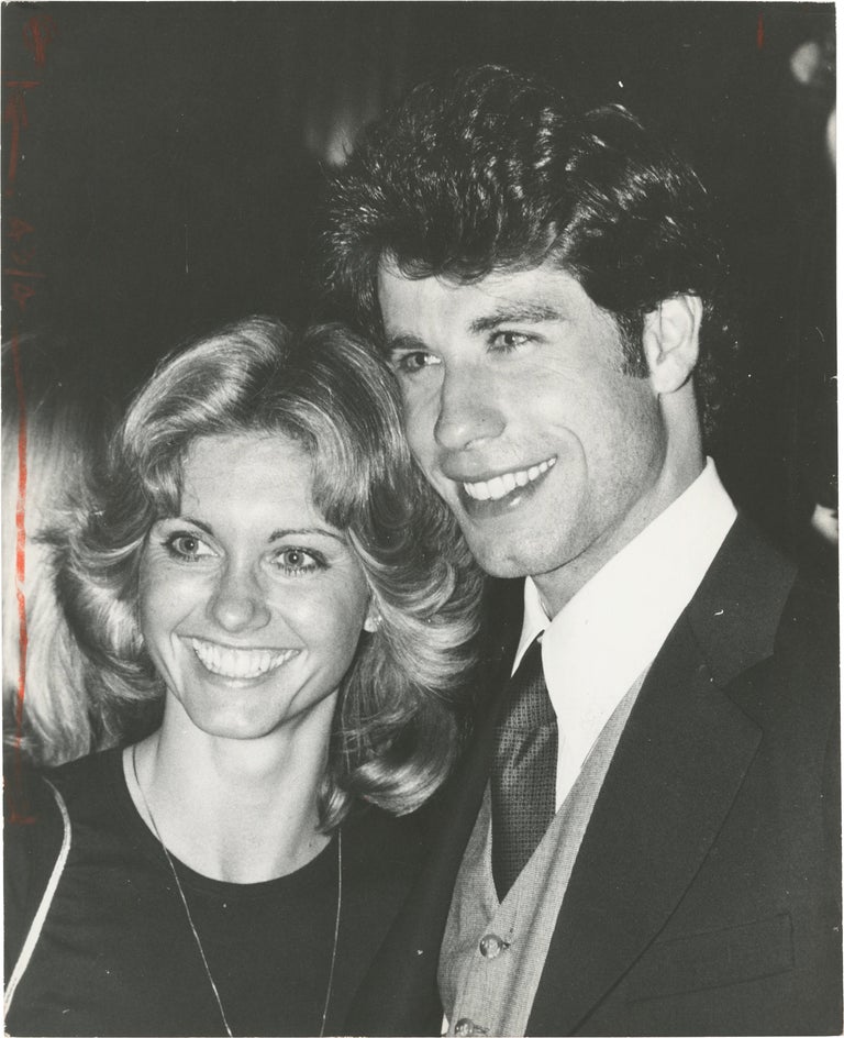 [Book #150184] Original photograph of John Travolta and Olivia Newton-John, circa 1978. Olivia Newton-John John Travolta, Bill Holz, subjects, photographer.