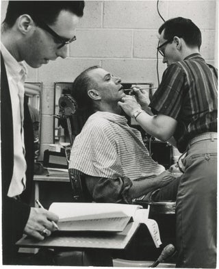 Book #150232] Original photograph of Laurence Olivier in makeup, circa 1960s. Laurence Olivier,...