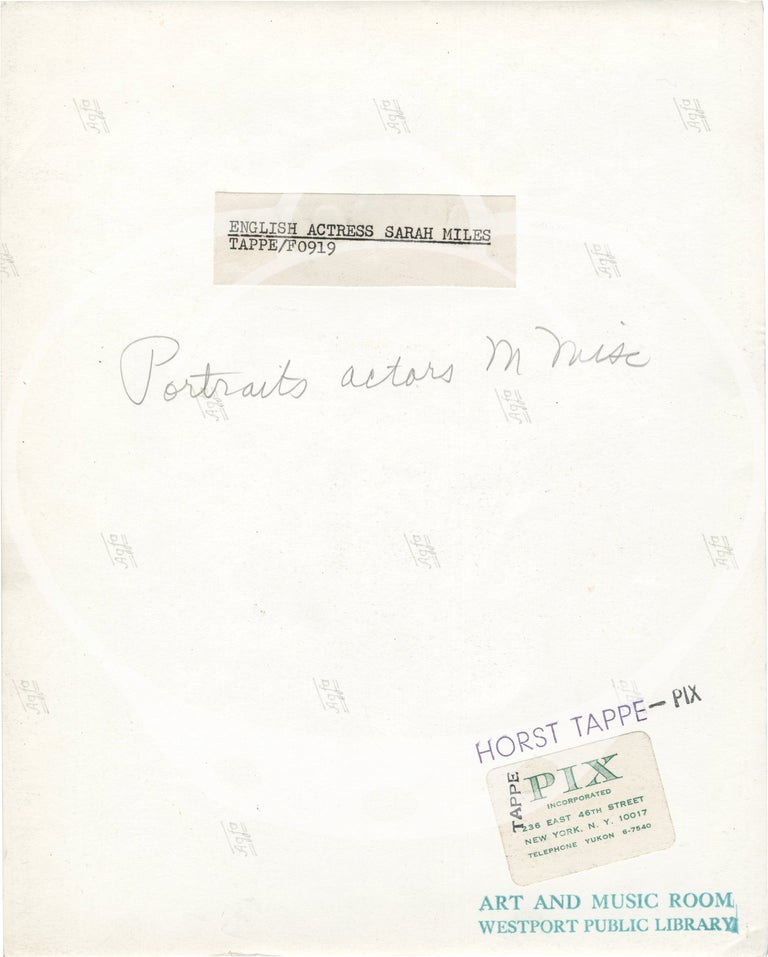 Original portrait photograph of Sarah Miles, circa 1960s