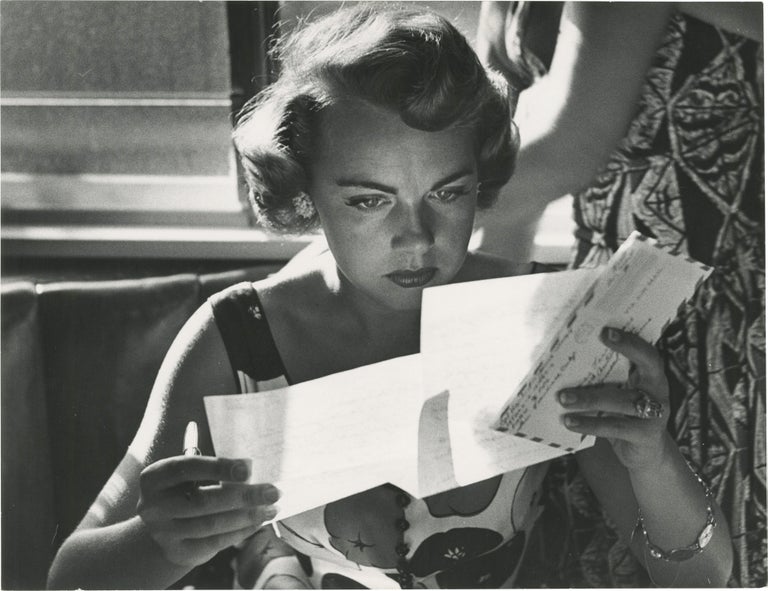 Book #150273] Original photograph of Terry Moore, 1954. Terry Moore, Phil Stern, subject,...