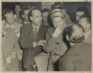Book #150348] Original photograph of Ingrid Bergman and Roberto Rossellini in Rome, 1957. Roberto...